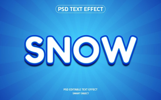 snow logo text effect mockup psd