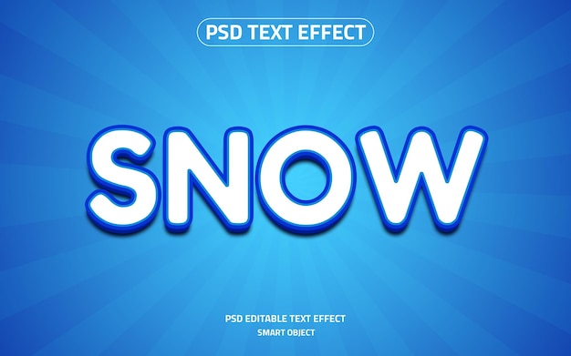 Snow logo text effect mockup psd