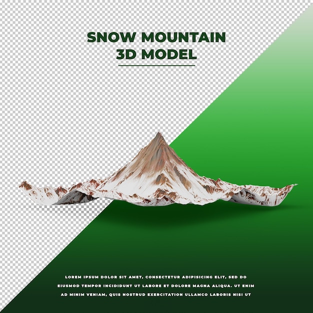 PSD snow mountain 3d isolated model