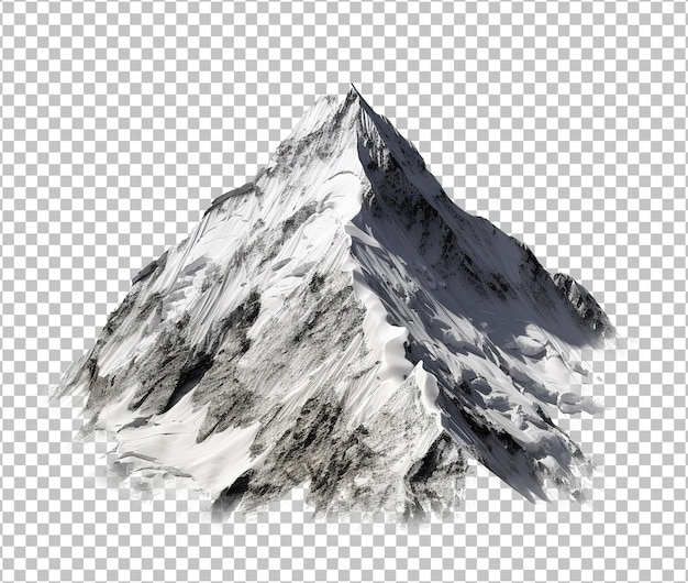 白い背景の雪山 3dイラスト 氷の氷河の山 png背景