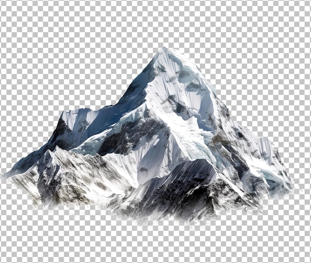 PSD snow mountain isolated on white background 3d illustration ice glacier mountain on png background