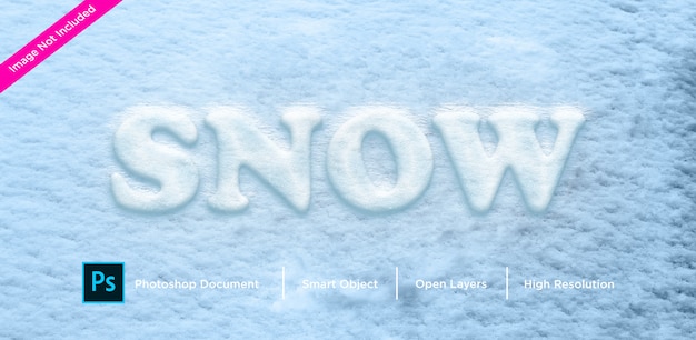 snow text effect design layer style effect