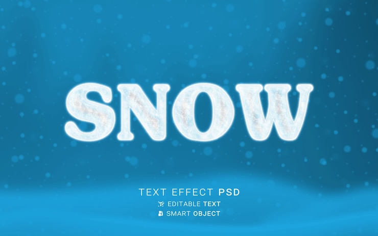 PSD snow text effect design