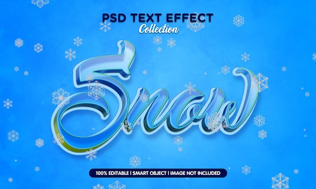 PSD snow weather psd text effect