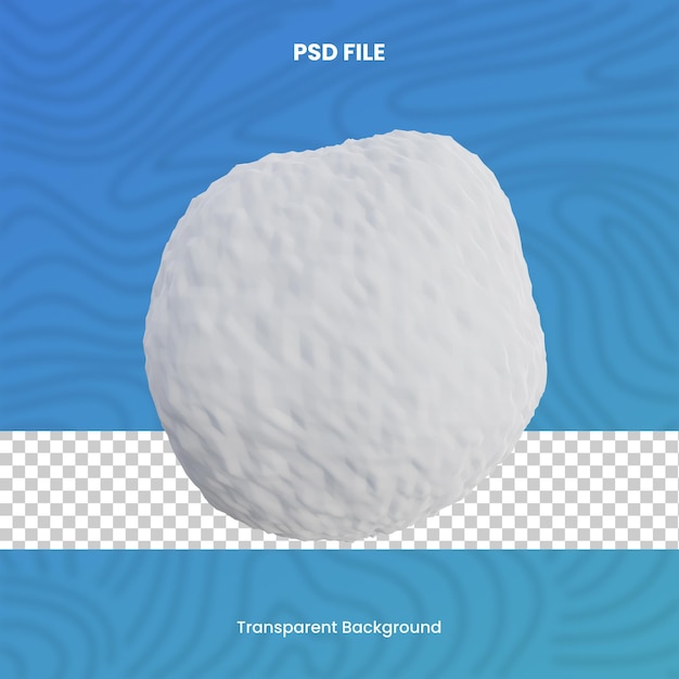 snowball 3d render icon illustration transparent background winter season