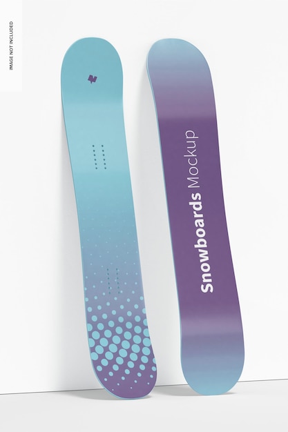 snowboard mockup on white