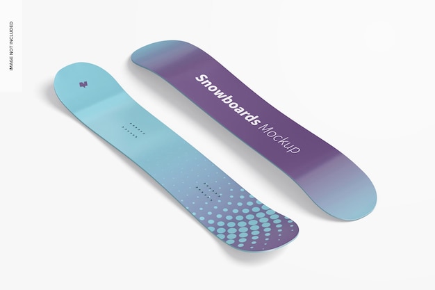 Snowboard mockup su bianco