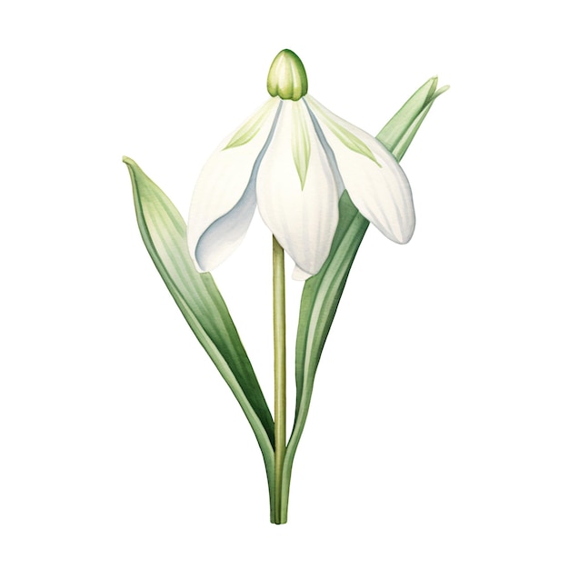 Snowdrop Bloom A Watercolor Masterpiece