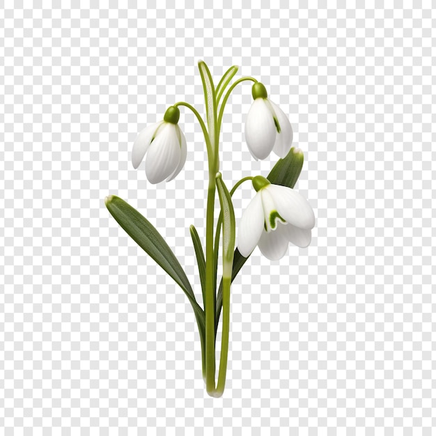 PSD snowdrop flower png isolated on transparent background