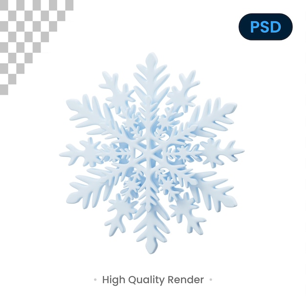 PSD icona fiocco di neve 3d premium psd