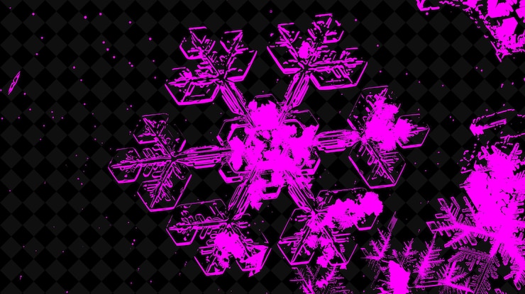 PSD snowflake ice crystals texture with hexagonal symmetrical an nature abstract background collections