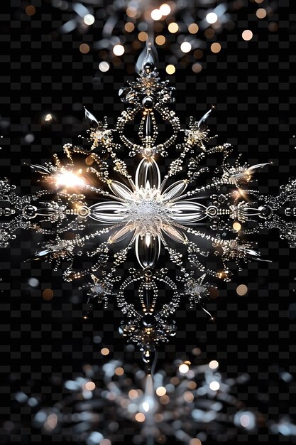 A snowflake that is made of silver and white diamonds