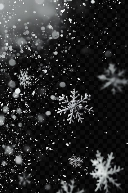 PSD snowflakes on a black background with a black background