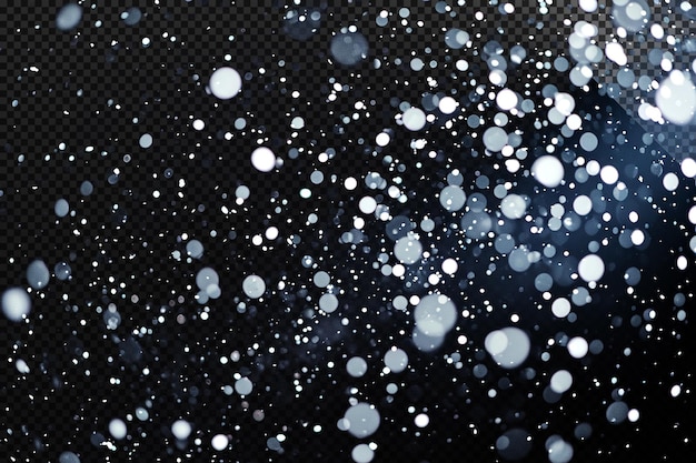 Snowflakes particles on transparent background