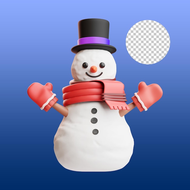 Snowman 3d illustration