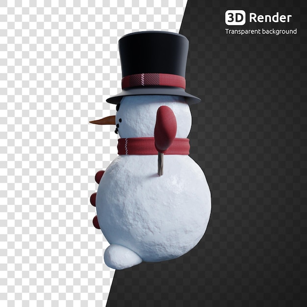 PSD snowman 3d render isolated