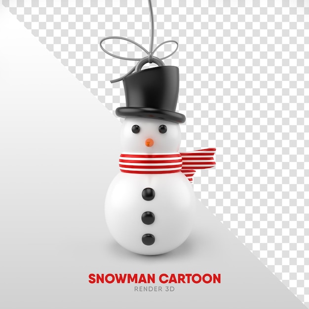 PSD snowman in cartoon format for christmas composition