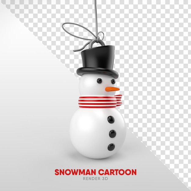 PSD snowman in cartoon format for christmas composition