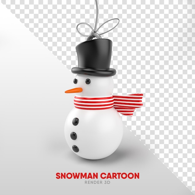 PSD snowman in cartoon format for christmas composition