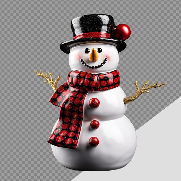 PSD snowman christmas decoration png isolated on transparent background