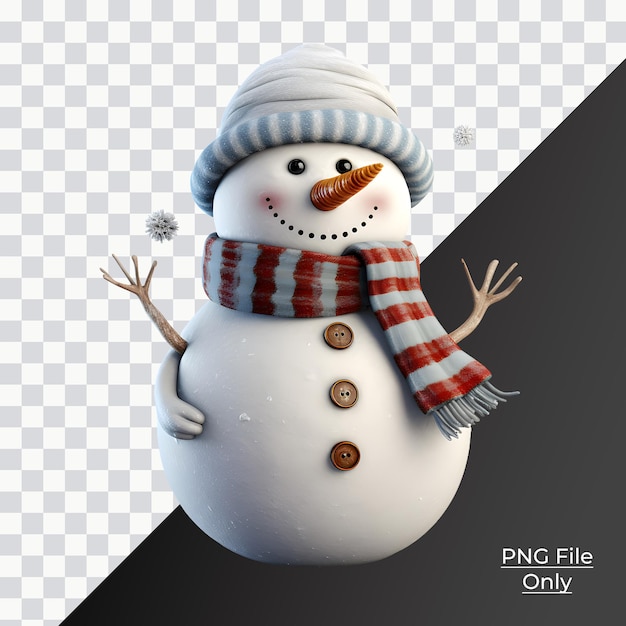 PSD snowman christmas decoration smooth lighting only png premium psd