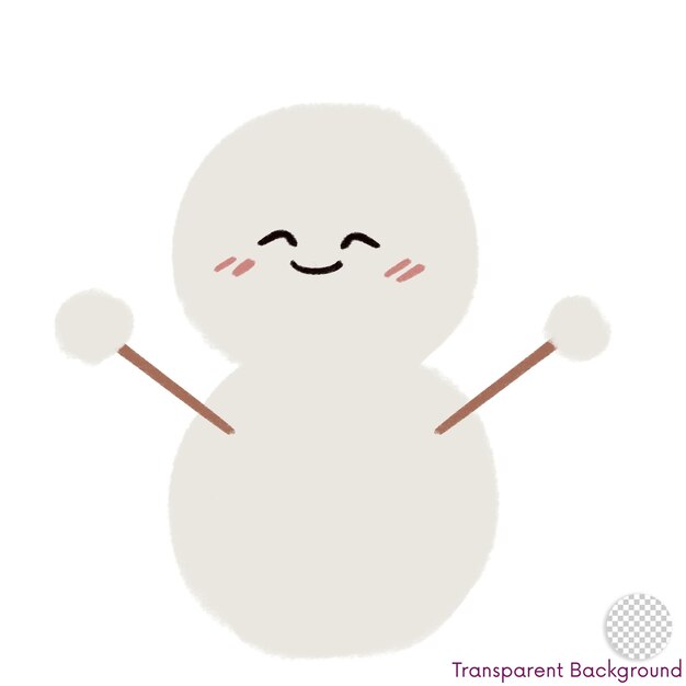 Snowman has a cute smiling face christmas illustration