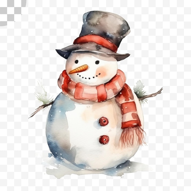 snowman watercolor transparent background