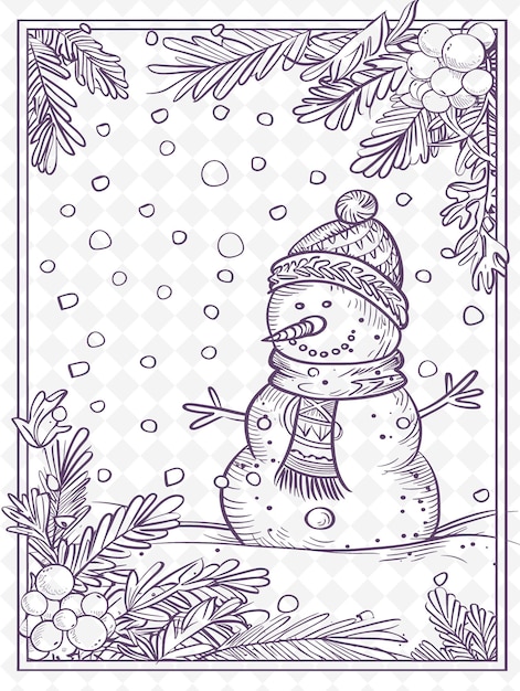 PSD a snowman with a hat on it and a christmas card