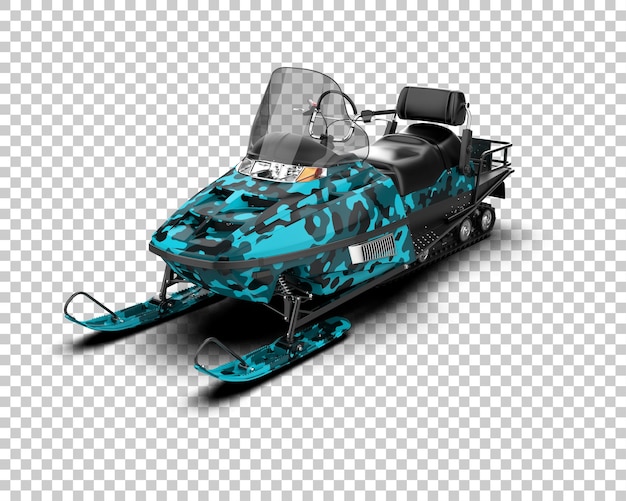 Snowmobile isolato sullo sfondo illustrazione di rendering 3d