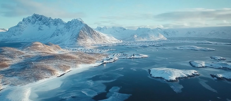 PSD 海辺の雪山脈