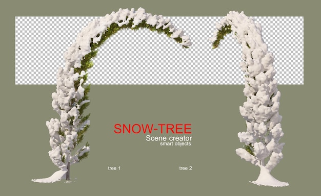 PSD snowy trees in winter