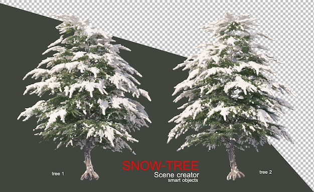 PSD snowy trees in winter