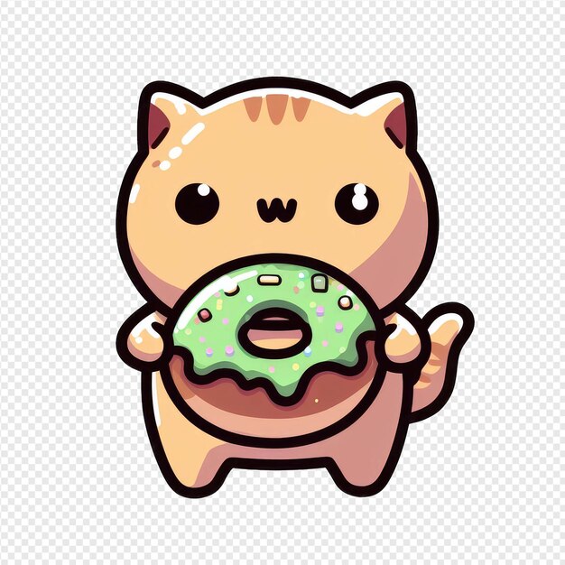 PSD snuggly feline png sticker