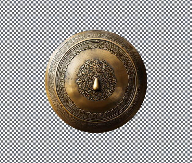 PSD so beautiful antique brass gong isolated on transparent background