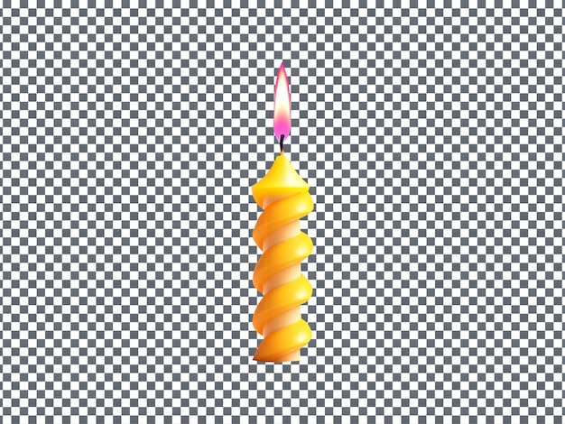 PSD so beautiful birthday candle isolated on transparent background