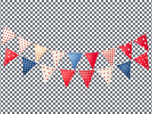 PSD so beautiful birthday flags isolated on transparent background