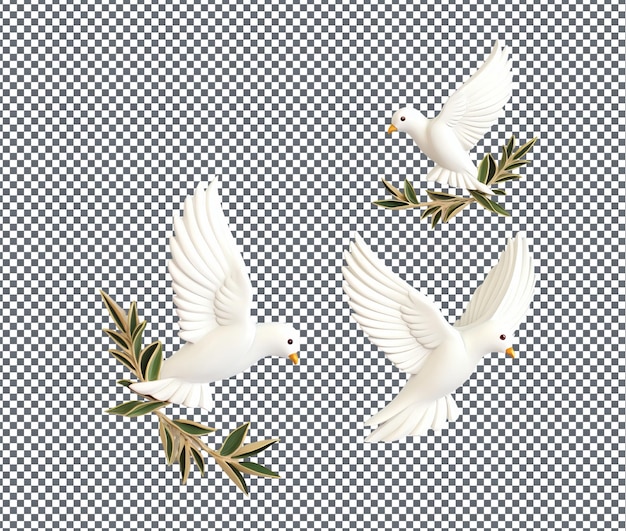 PSD so cute fly dove isolated on transparent background