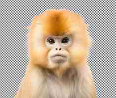 PSD so cute golden snub nosed monkey isolated on transparent background