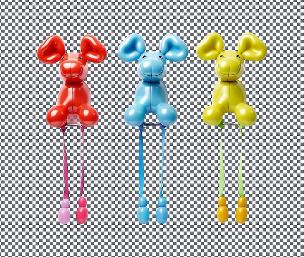 PSD so pretty balloon animal dog leash holders isolated on transparent background