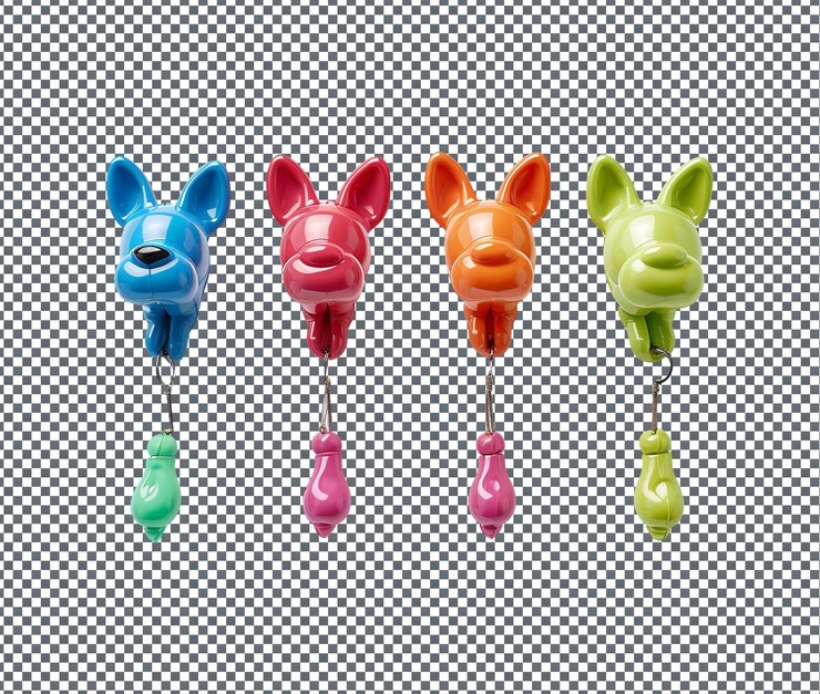 PSD so pretty balloon animal dog leash hooks isolated on transparent background