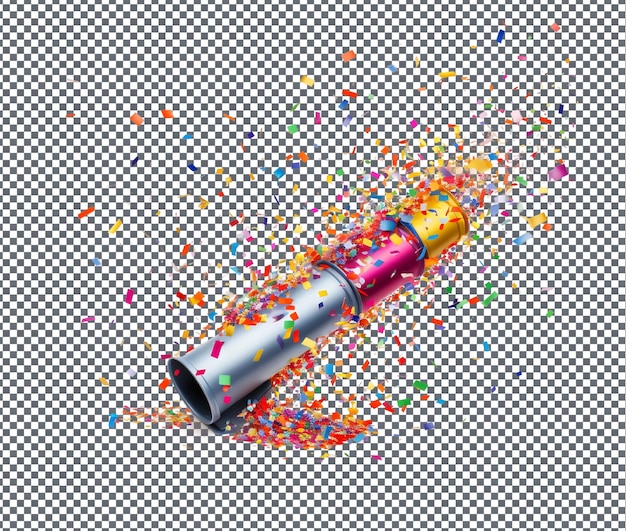 PSD so pretty carnival confetti cannons isolated on transparent background