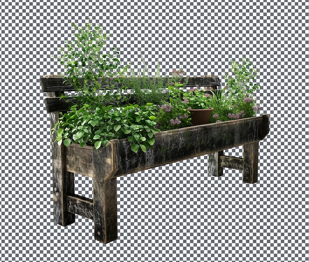 PSD so pretty outdoor herb garden fence isolated on transparent background