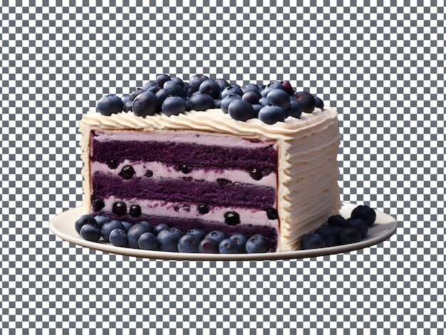 투명 배경에 분리된 너무 달콤한 블루베리 케이크