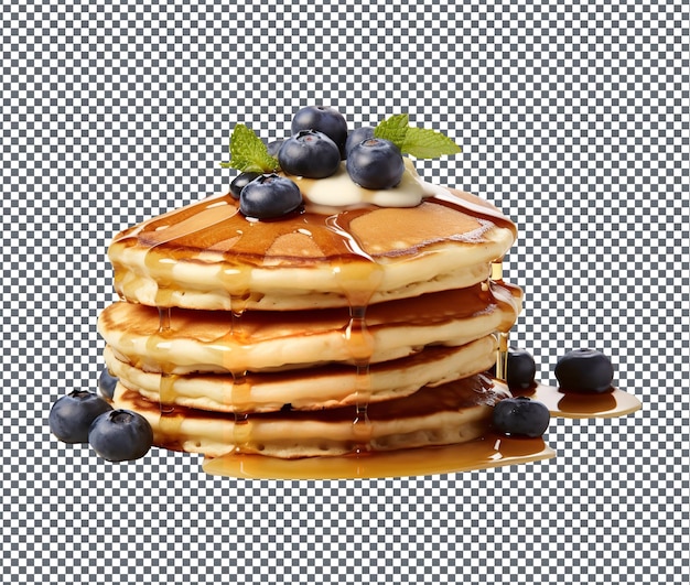 so sweet blueberry pancakes isolated on transparent background