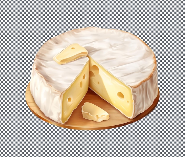 PSD so sweet brie cheese isolated on transparent background