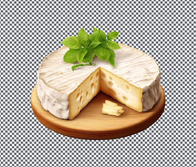 So sweet brie cheese isolated on transparent background