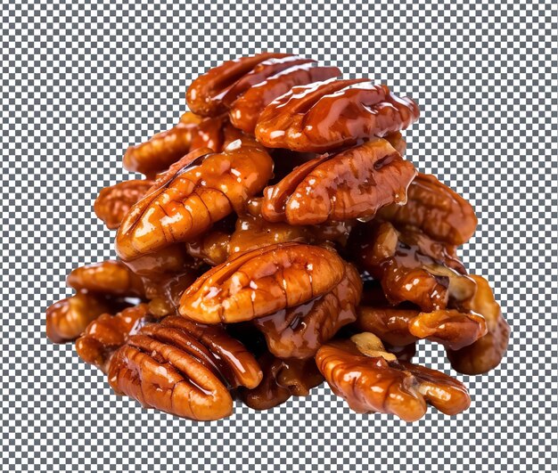 PSD so sweet candied pecans isolated on transparent background