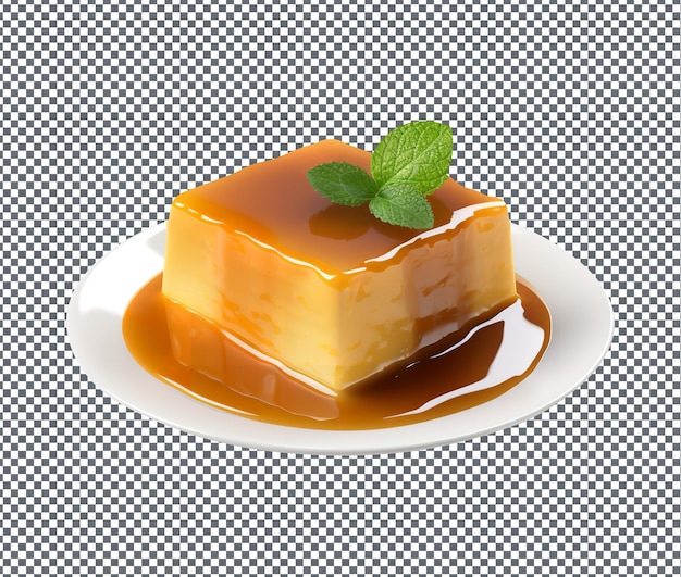 PSD so sweet caramel custard isolated on transparent background