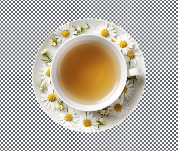 PSD so sweet chamomile tea isolated on transparent background