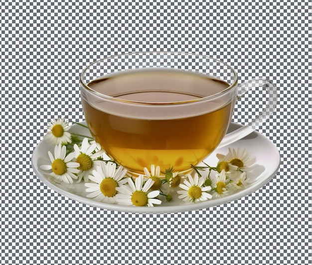 PSD so sweet chamomile tea isolated on transparent background